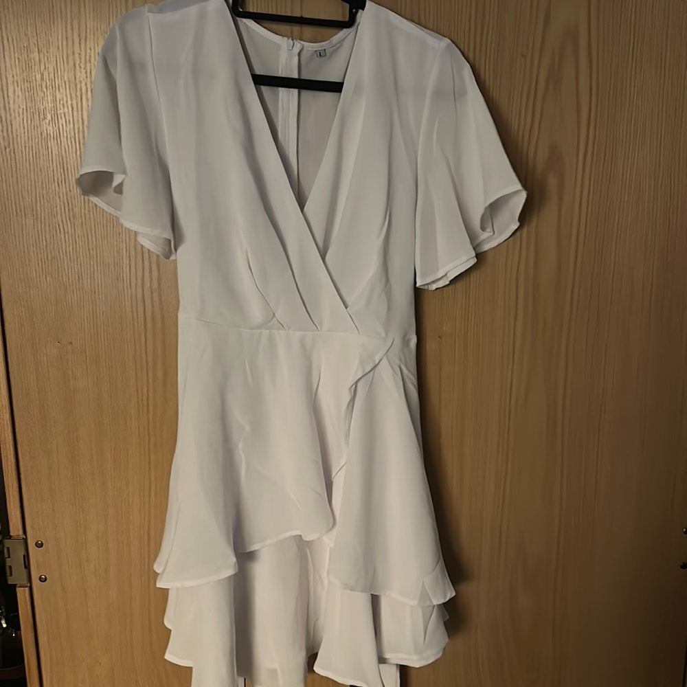 Womens Casual Dresses Short Sleeve Summer Ruffle Dress size Large